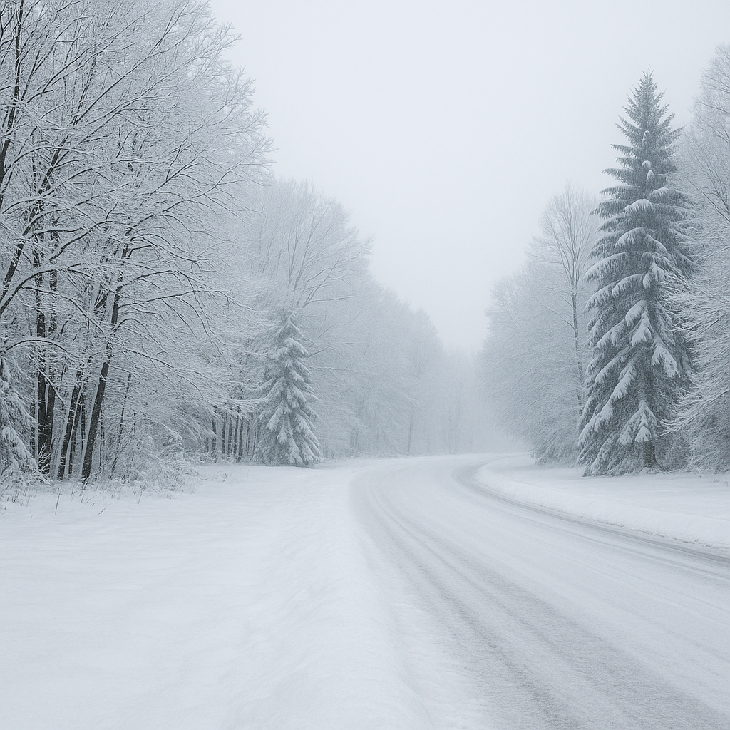 Snowy winter landscape background